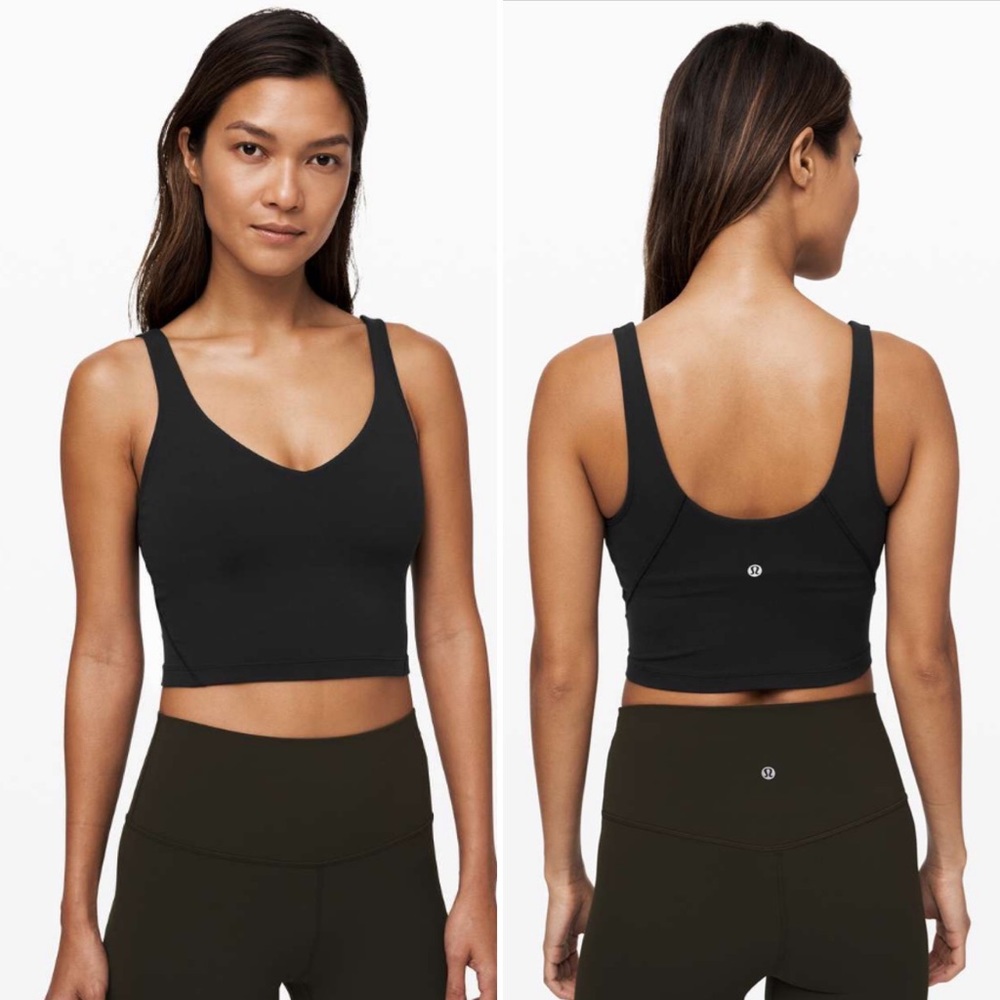 lululemon athletica Black V‑Neck Cropped Tank Top